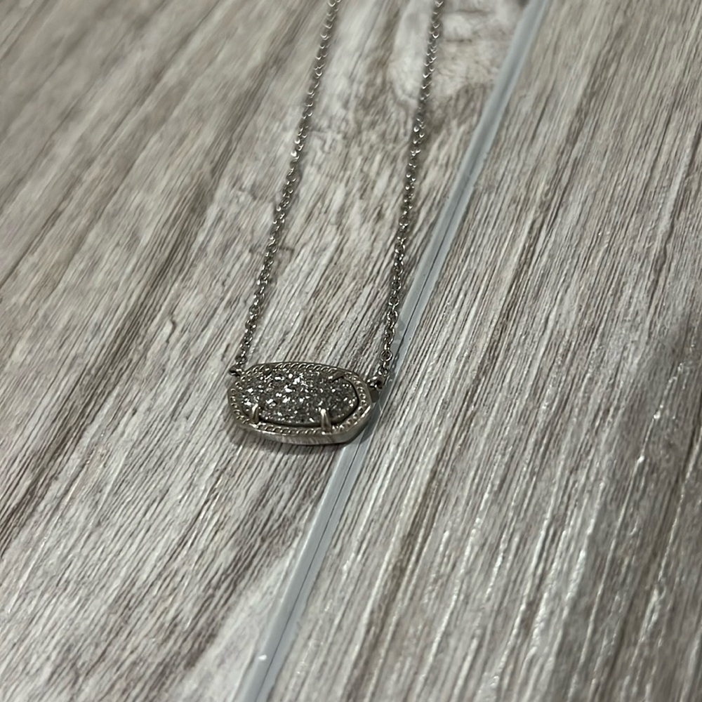 Kendra Scott Elisa Herringbone necklace in Platinum Drusy